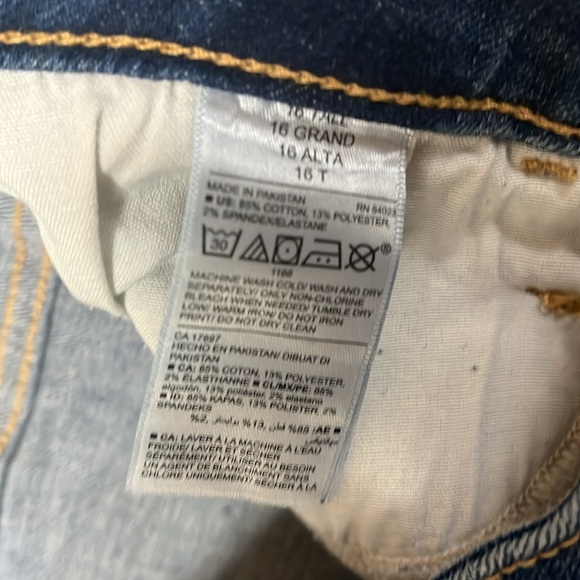 Old Navy slightly distressed Rockstar super skinny high rise jeans size 16 tall. - Picture 10 of 14